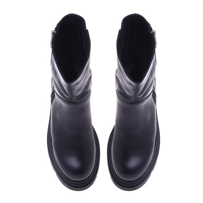 Bottines noires en cuir