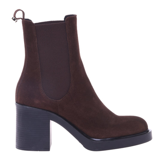 Bottines marron en daim