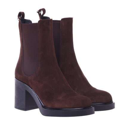 Bottines marron en daim