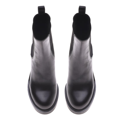 Bottines noires en cuir