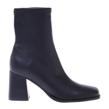 Bottines en simili cuir extensible noir