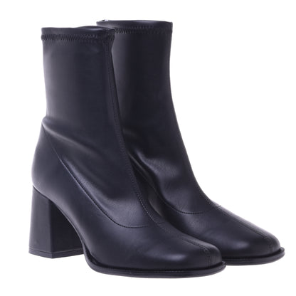 Bottines en simili cuir extensible noir