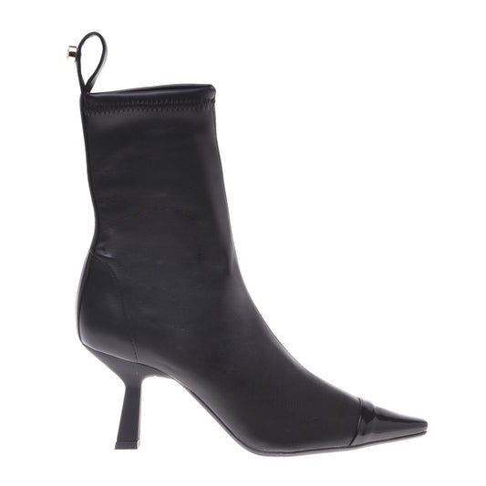 Bottines en simili cuir extensible noir