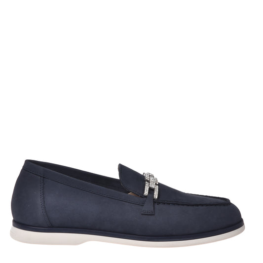 Mocassino in nabuk blu scuro