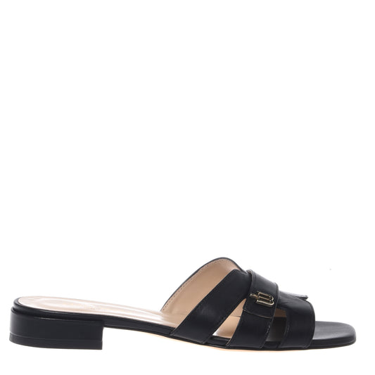 Mule en nappa noir