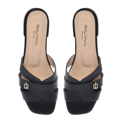 Mule en nappa noir