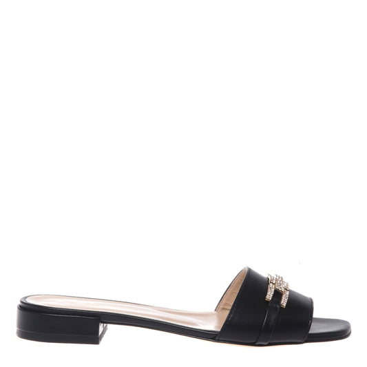 Mule en nappa noir