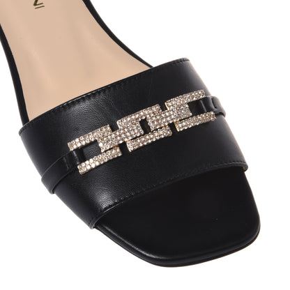 Mule en nappa noir
