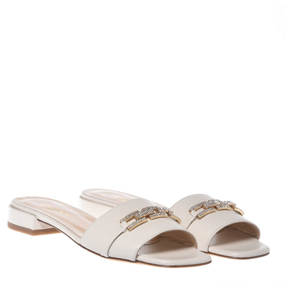 Mule en nappa blanc cassé
