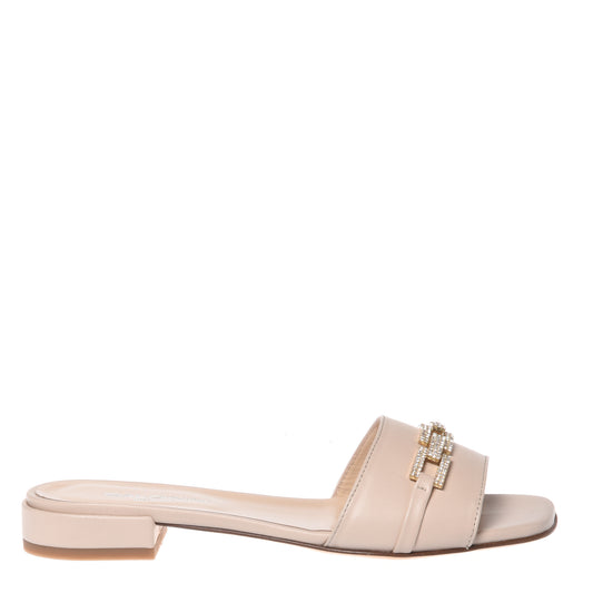 Mule en nappa Rose