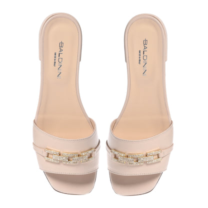 Mule en nappa Rose