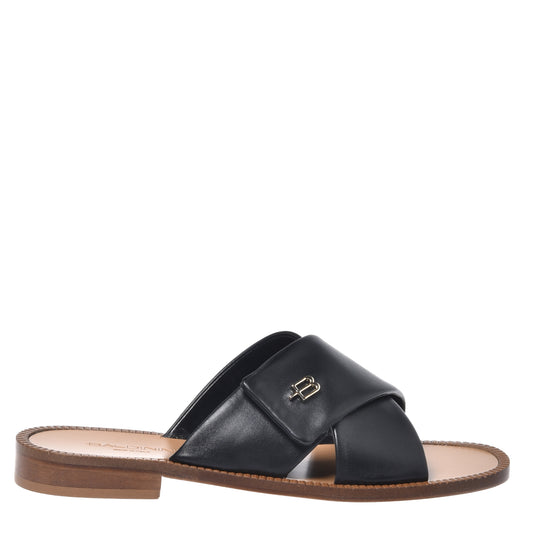 Mule en nappa noir