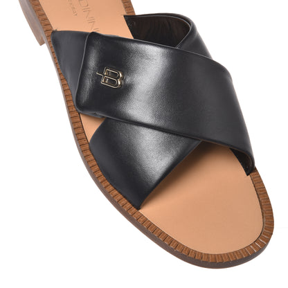 Mule en nappa noir