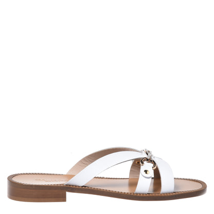 Mule en cuir blanc