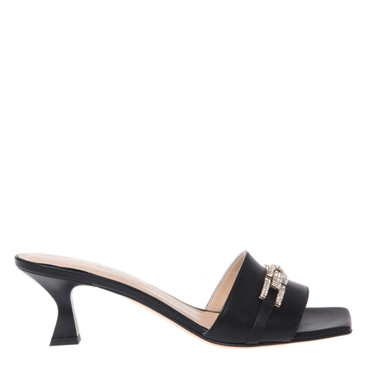 Mule en cuir nappa noir