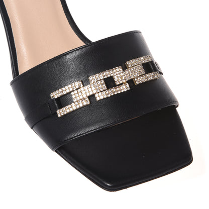 Mule en cuir nappa noir