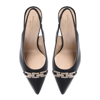 Slingback en nappa noir