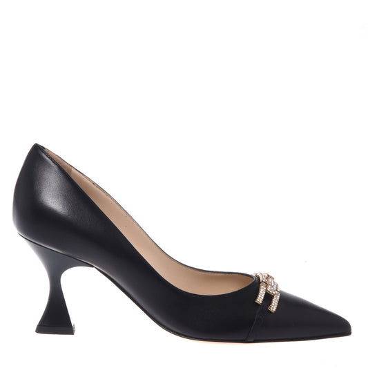 Décolleté in nappa nera