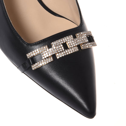 Slingback en nappa noir