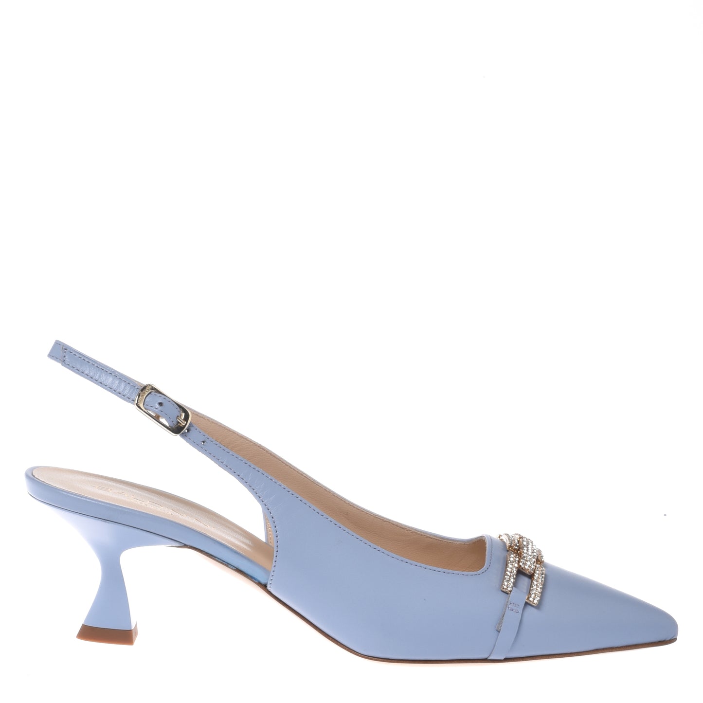 Light blue nappa slingback