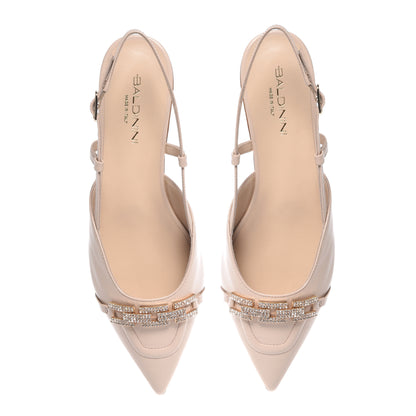 Slingback en nappa Rose