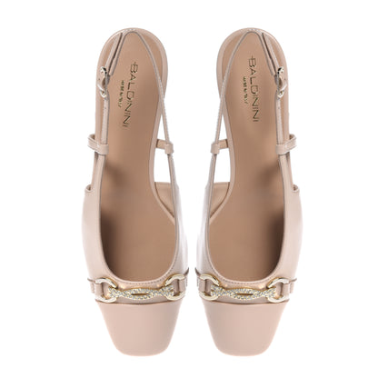 Slingback in vernice e nappa rosa