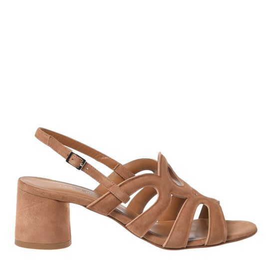 Sandale en daim couleur cuir naturel