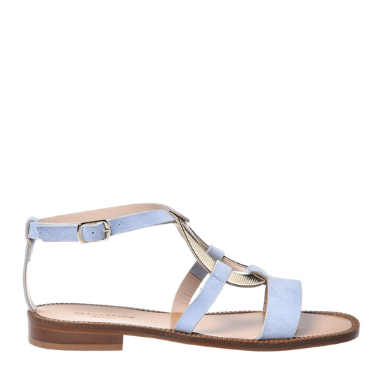 Sandale en daim bleu clair