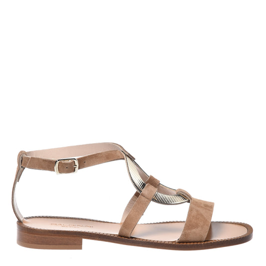 Sandale en daim beige
