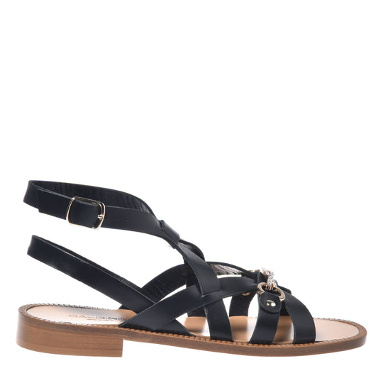 Sandale en cuir noir