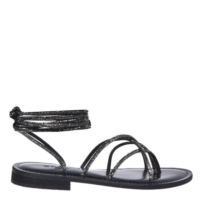 Black glitter sandal