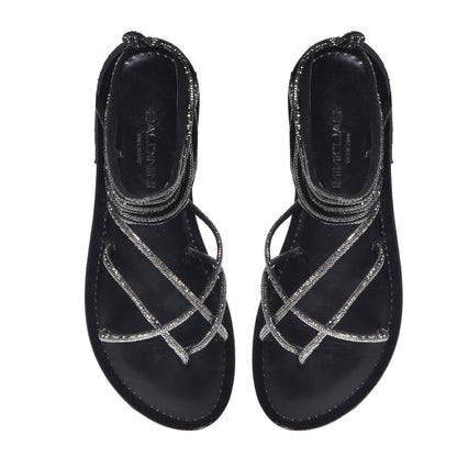 Black glitter sandal