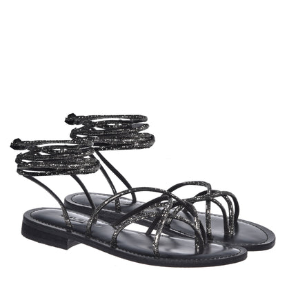 Black glitter sandal