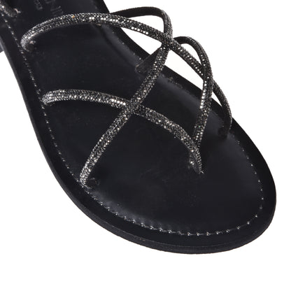 Black glitter sandal