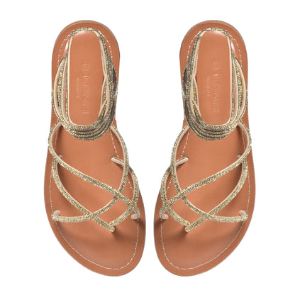 Gold glitter sandal