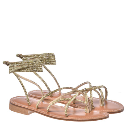 Gold glitter sandal