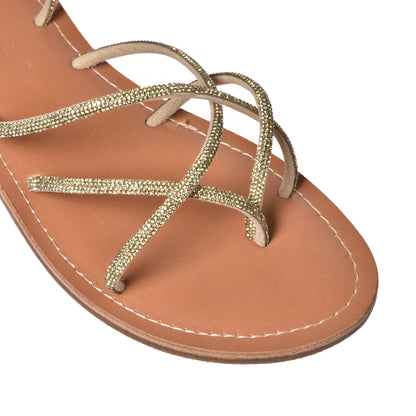 Gold glitter sandal