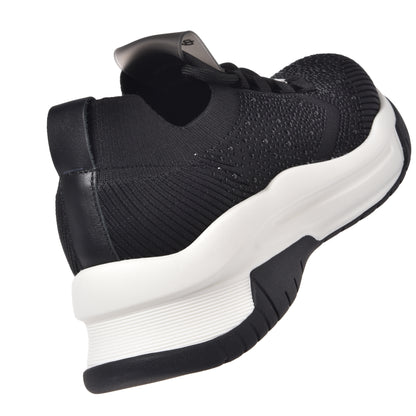 Black sequined knit fabric sneaker