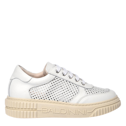 White perforated leather sneaker