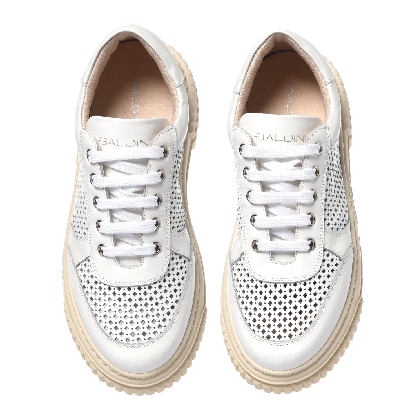White perforated leather sneaker