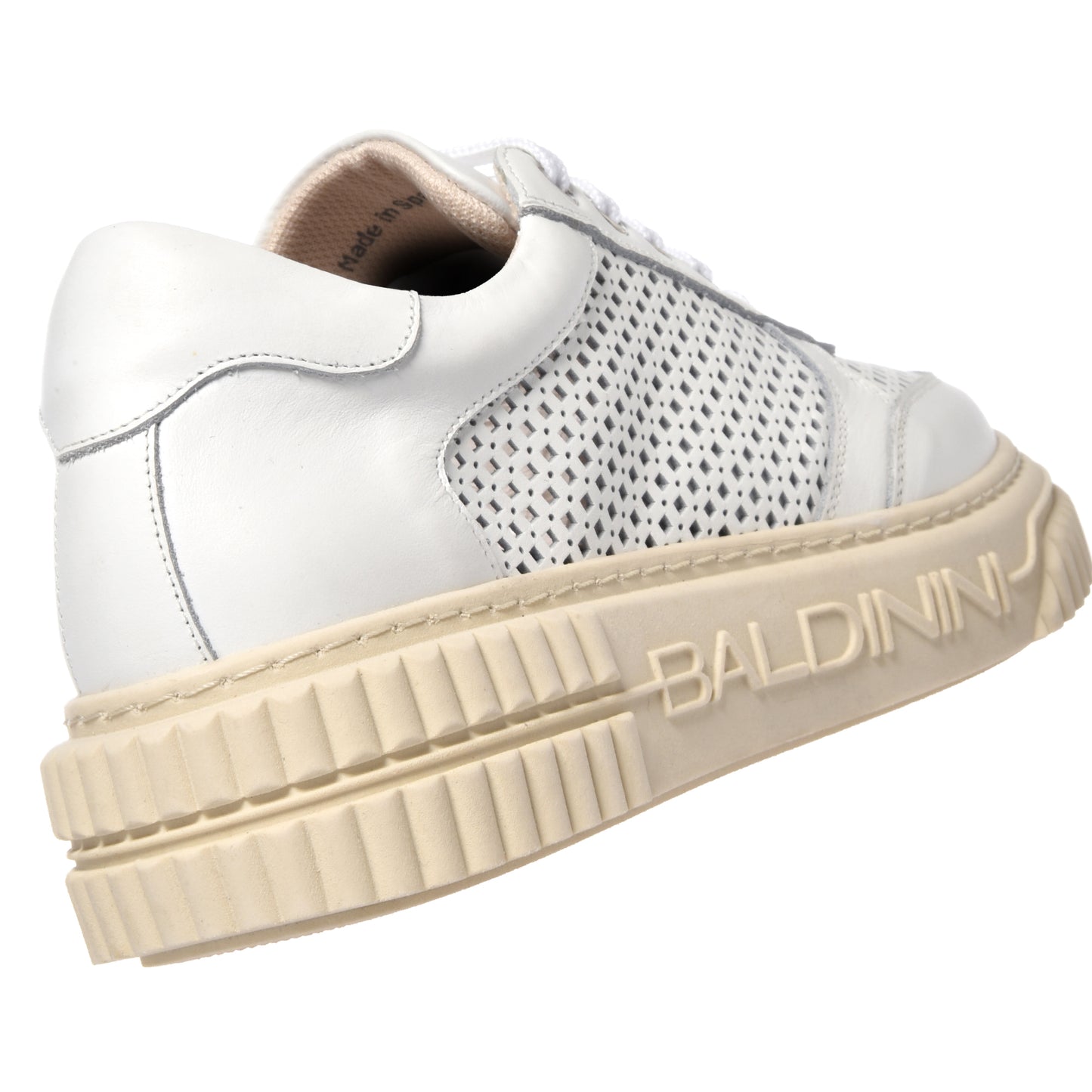 White perforated leather sneaker