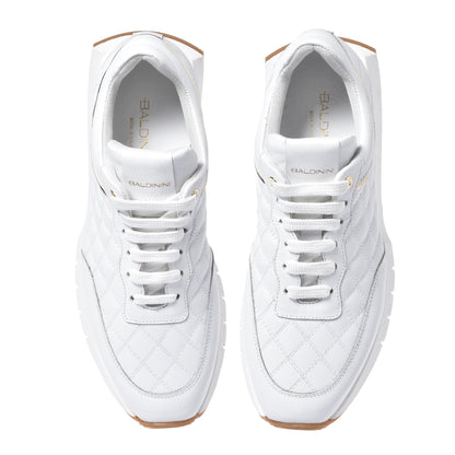 Sneaker en nappa matelassé blanc