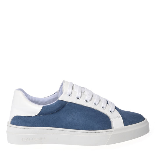 Suede leather denim sneaker