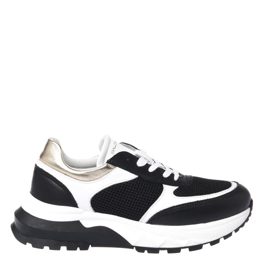 Sneaker en cuir et mesh noir