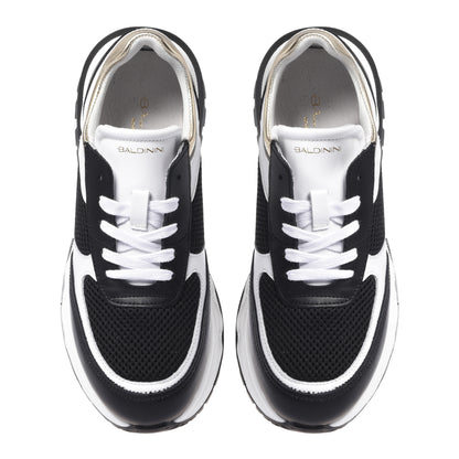Sneaker en cuir et mesh noir