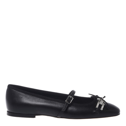 Ballerine en nappa noir