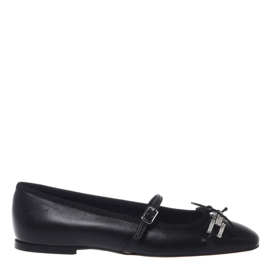Black nappa ballerina