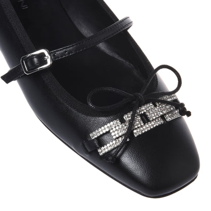 Ballerine en nappa noir