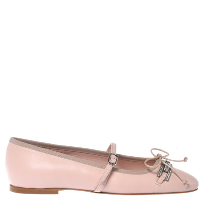 Pink nappa ballerina