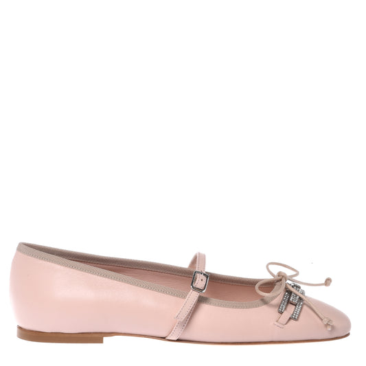 Pink nappa ballerina